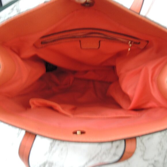 bebe Orange Tote Bag with Short Handles & Crossbody Strap 13" x 13" x 4" New? - Picture 5 of 16